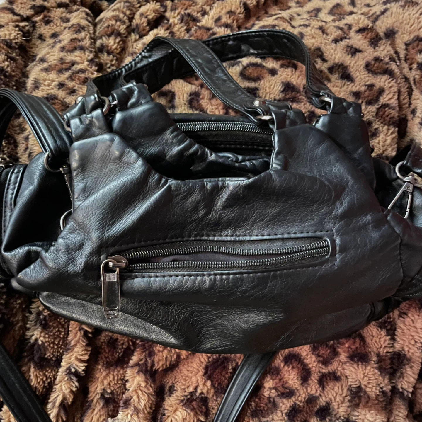 Black Faux Leather Handbag - photo 2