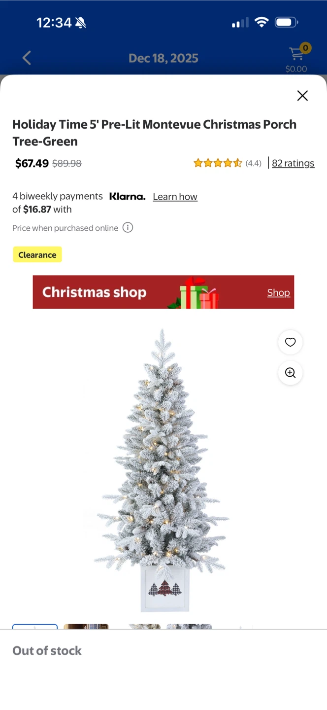 BNIB Holiday Time 5' Pre-Lit Montevue Christmas Porch Tree