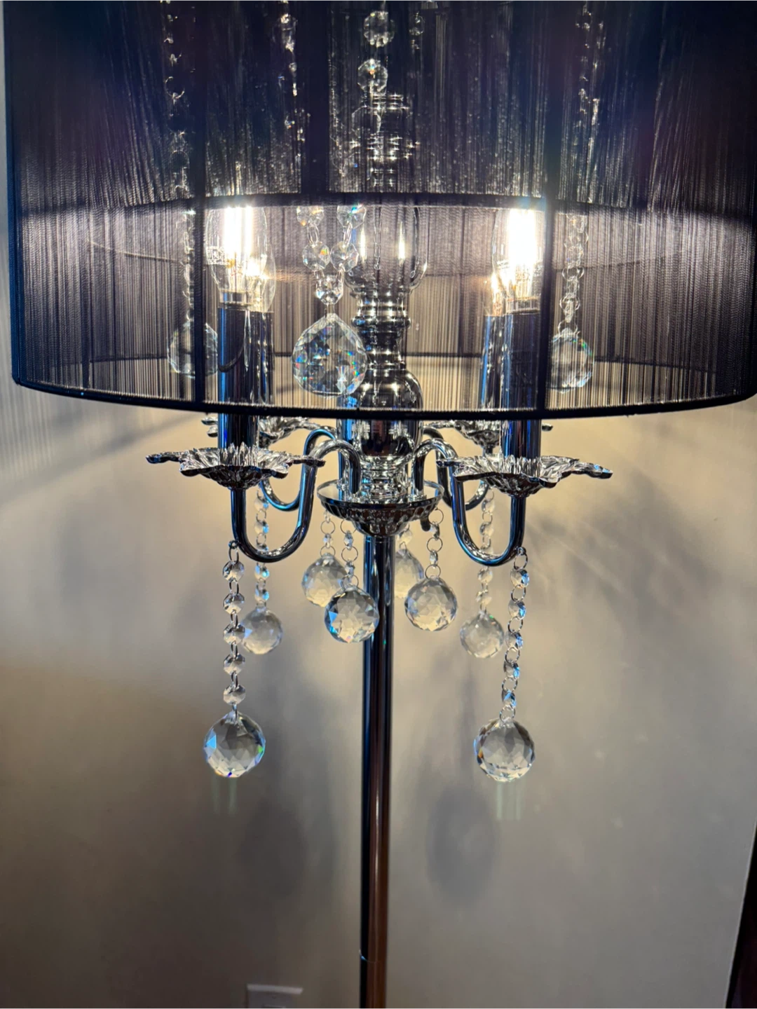 Vintage Black Chandelier Style Floor Lamp - photo 4