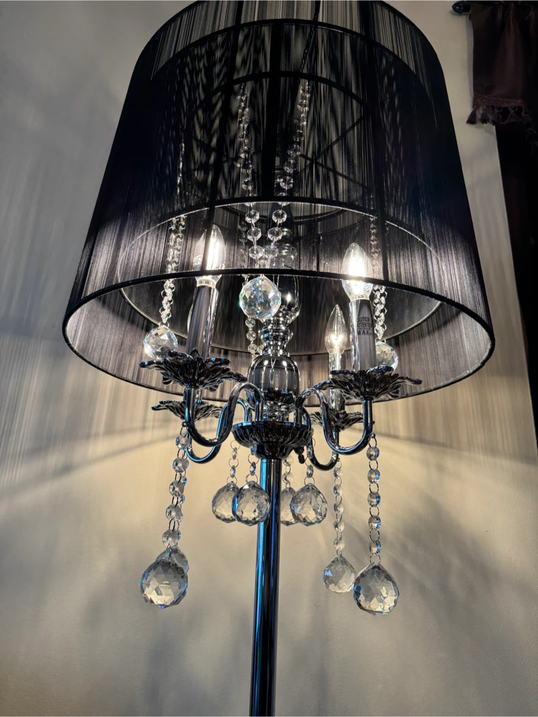 Vintage Black Chandelier Style Floor Lamp - photo 5