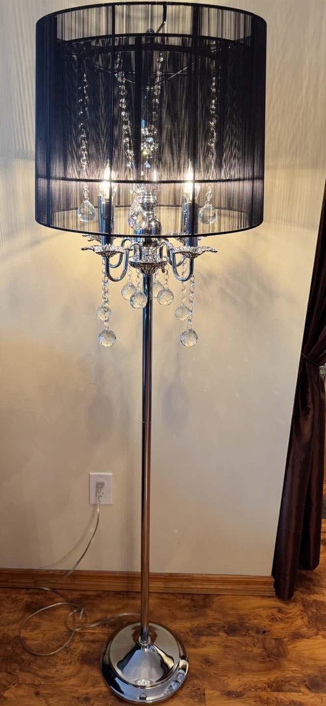Vintage Black Chandelier Style Floor Lamp