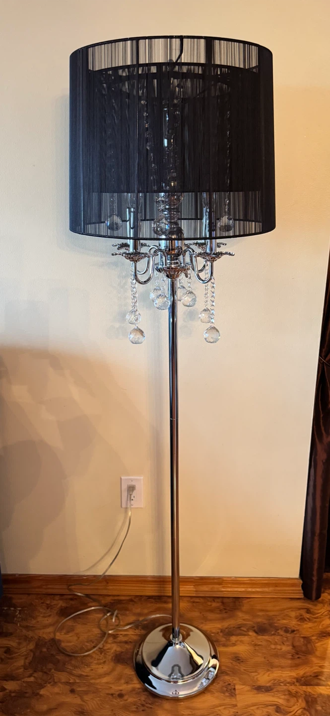 Vintage Black Chandelier Style Floor Lamp - photo 2
