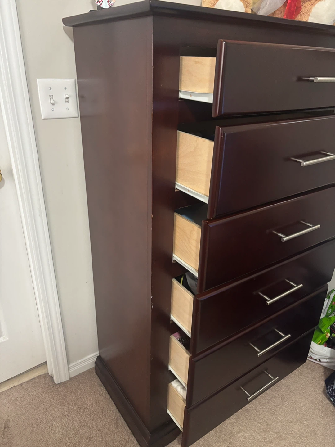 Dark Wood 6-Drawer Dresser - photo 2