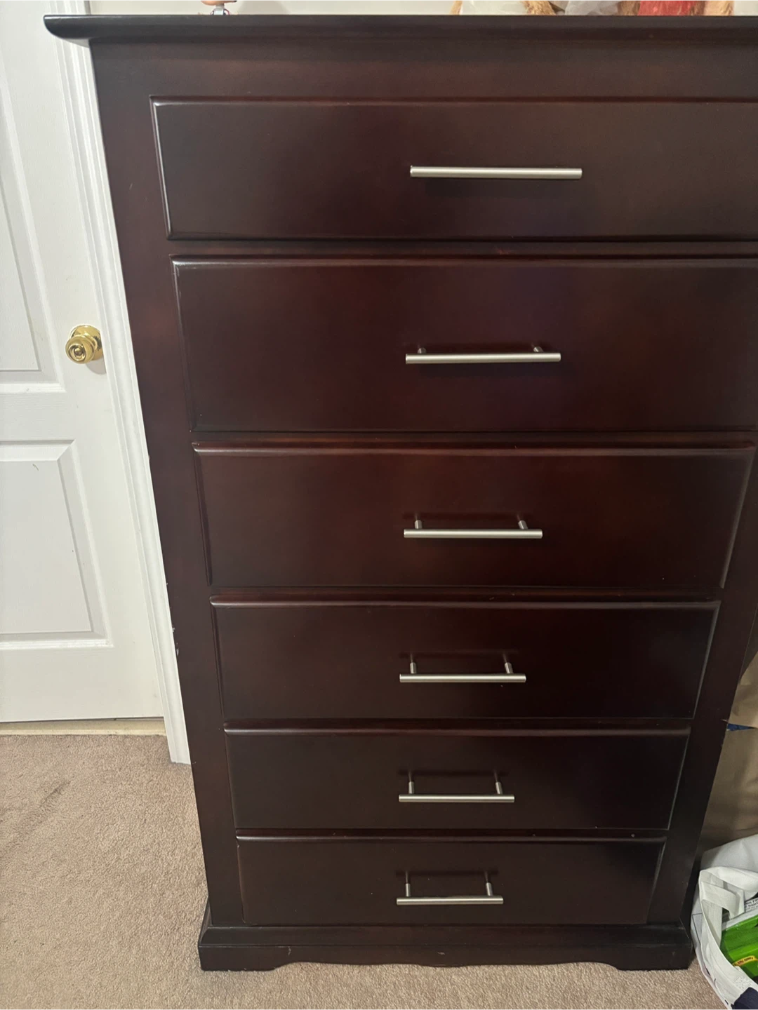 Dark Wood 6-Drawer Dresser