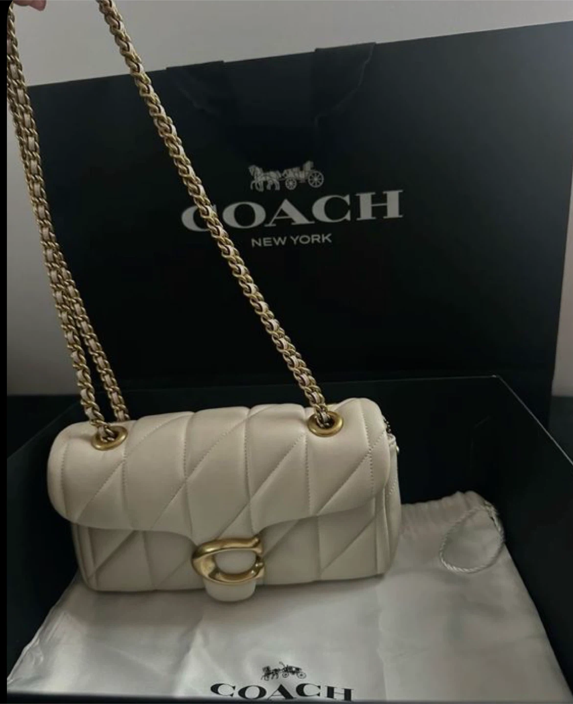 Coach Pillow Tabby 18 Ivory Leather Bag