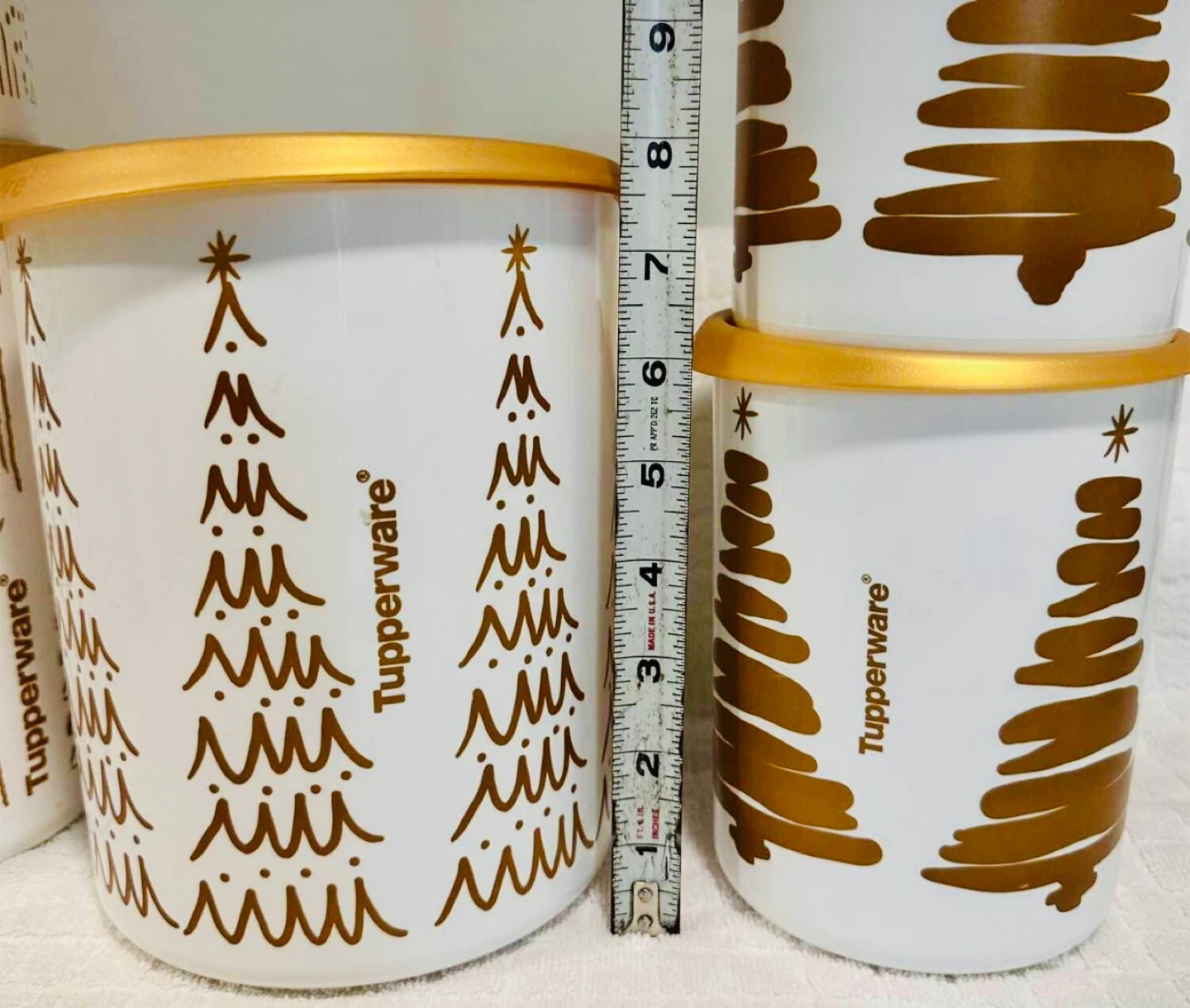 Retired - Treeful Tidings TUPPERWARE Stacking Canister Sets… - photo 5