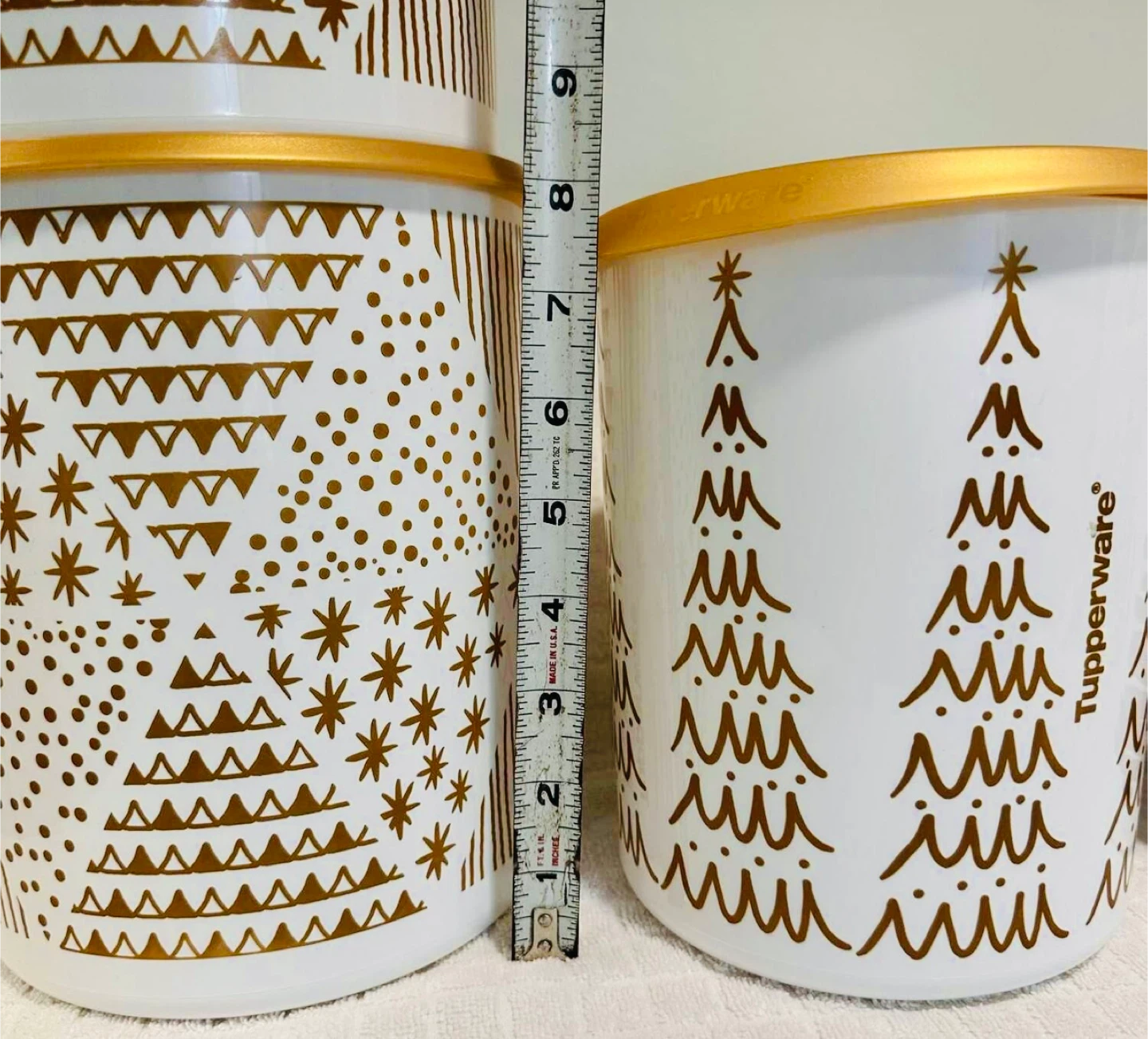 Retired - Treeful Tidings TUPPERWARE Stacking Canister Sets… - photo 4