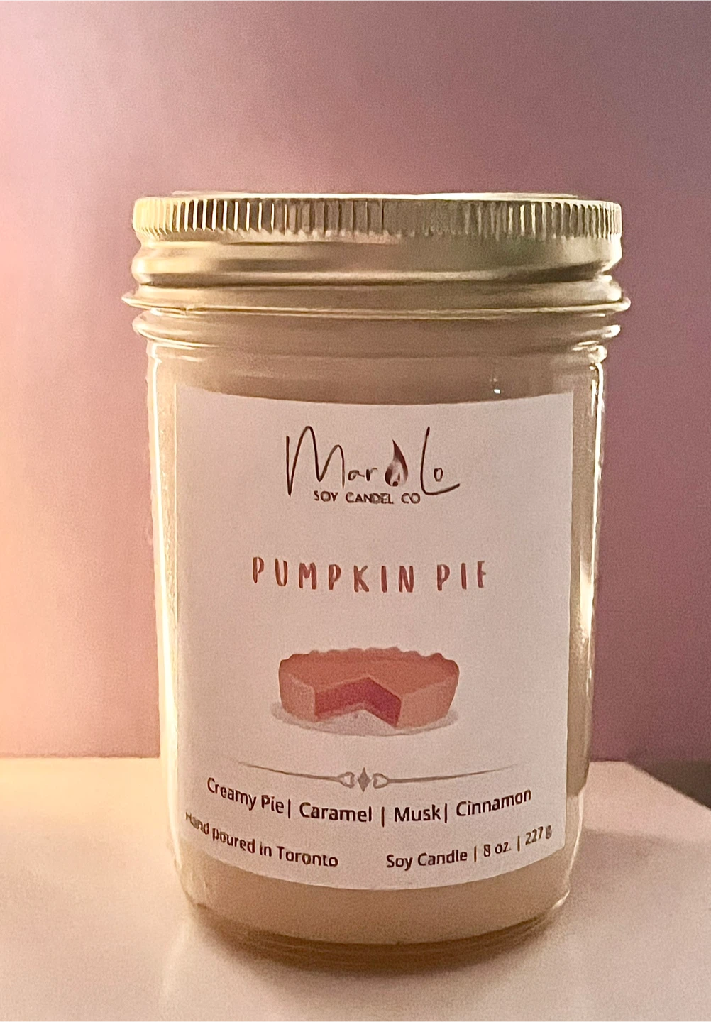 Marlo Soy Candel Co. Pumpkin Pie Candle