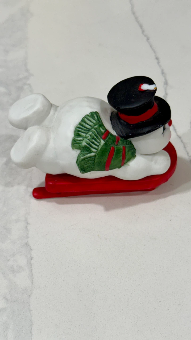 Snowman on Sled Figurine - photo 2