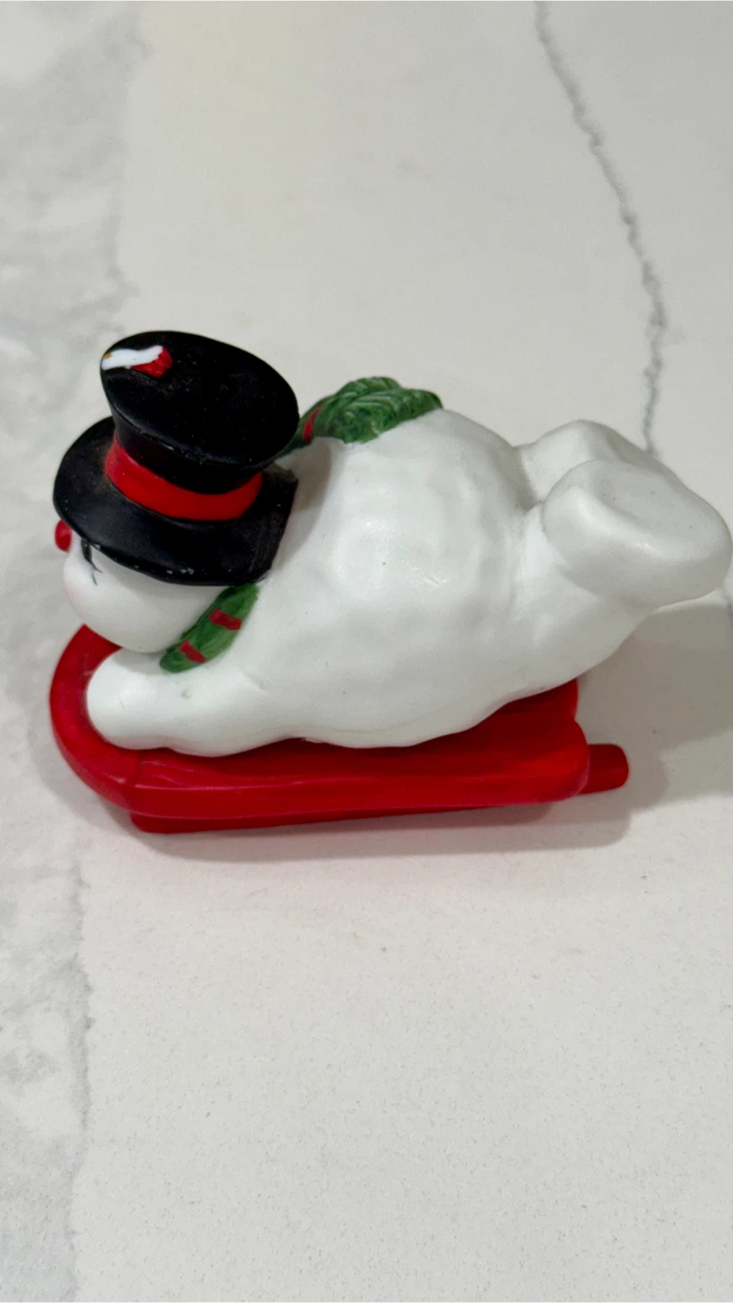 Snowman on Sled Figurine - photo 3