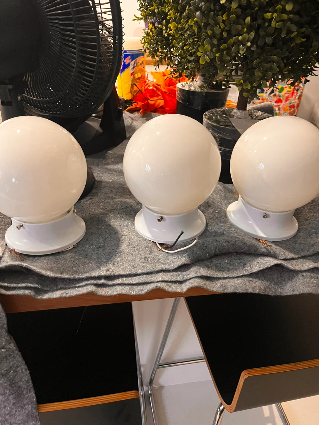Globe Ceiling Light Fixture - Set of 3
