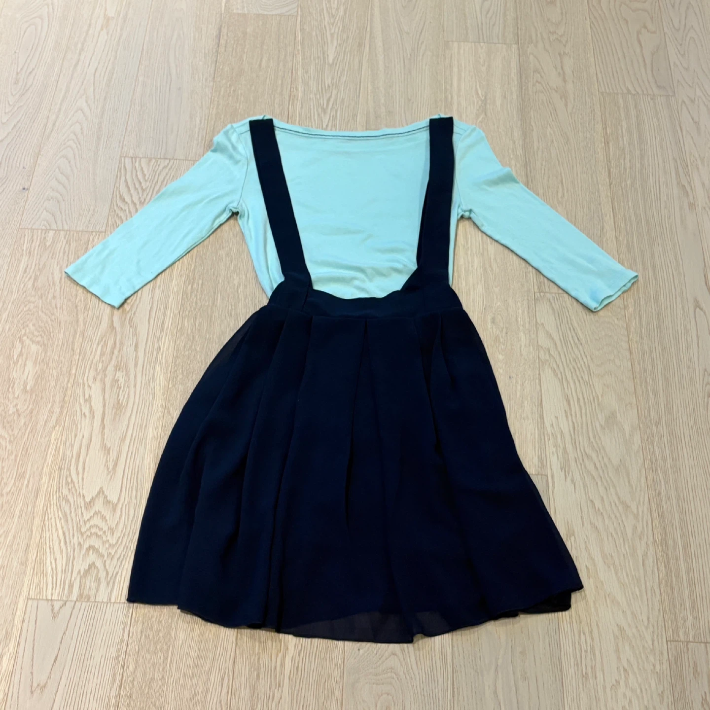 Navy chiffon overall skirt - XS