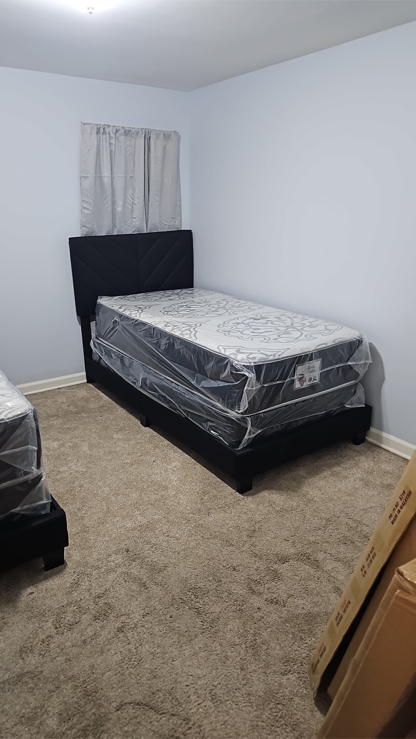 New Black Twin Bed Frame & Mattress