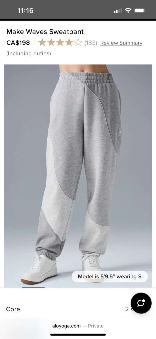 Alo Yoga Make Waves Sweatpant, Size XS - photo 2