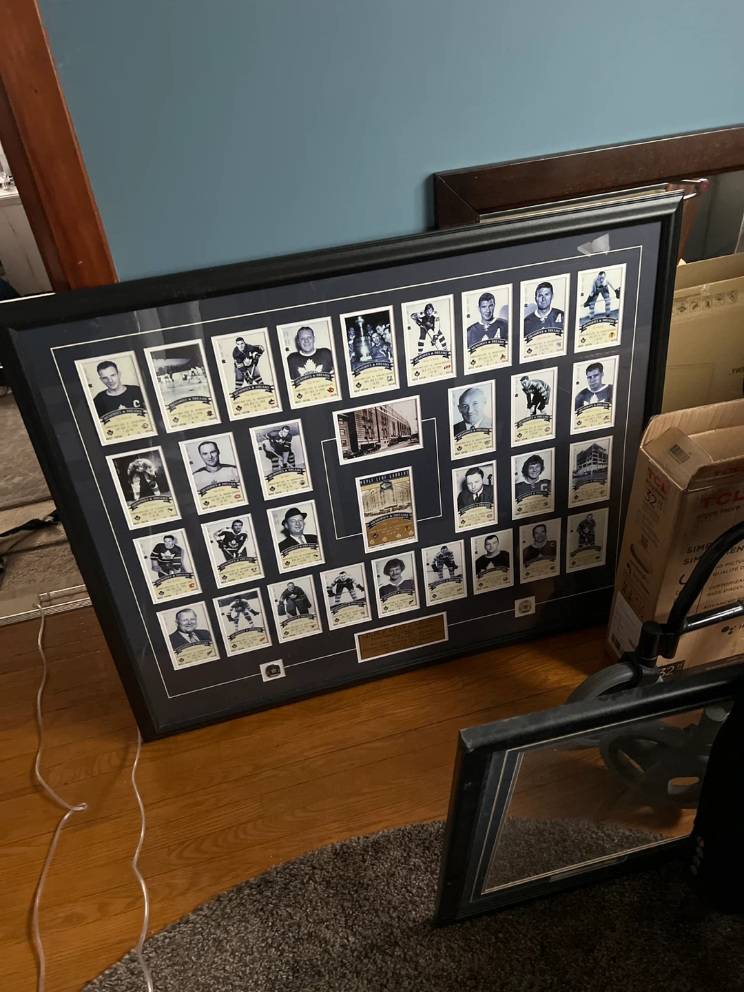 Framed Toronto Maple Leafs Hockey Card Collection