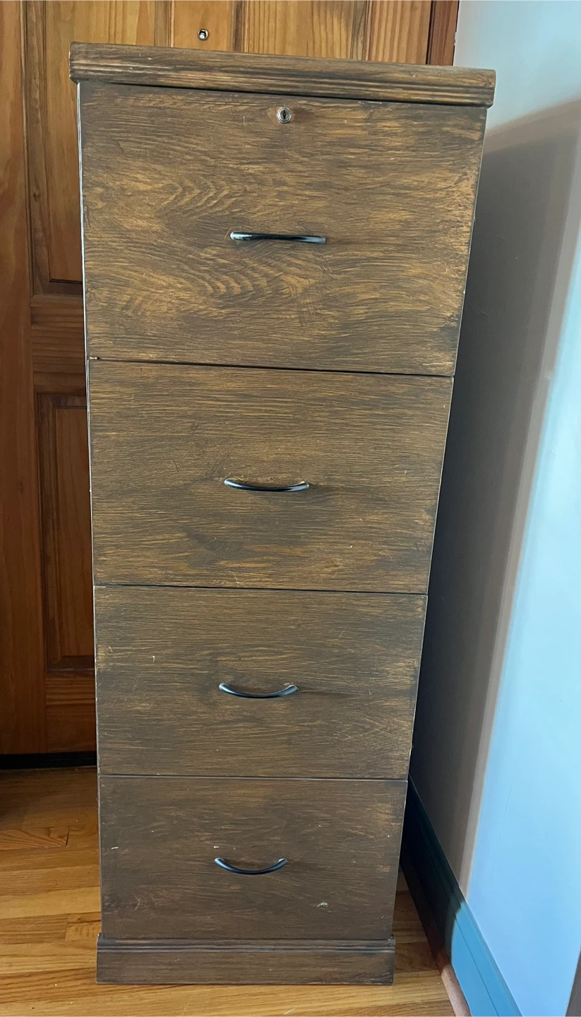 4-Drawer Wooden Filing Cabinet