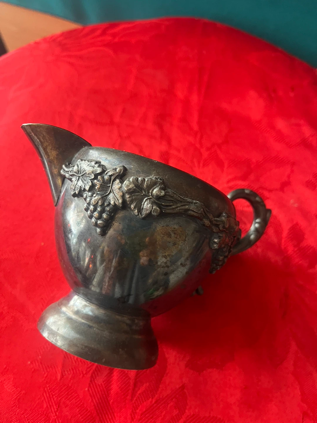 Vintage Silver Plated Copper Creamer Pitcher - photo 4