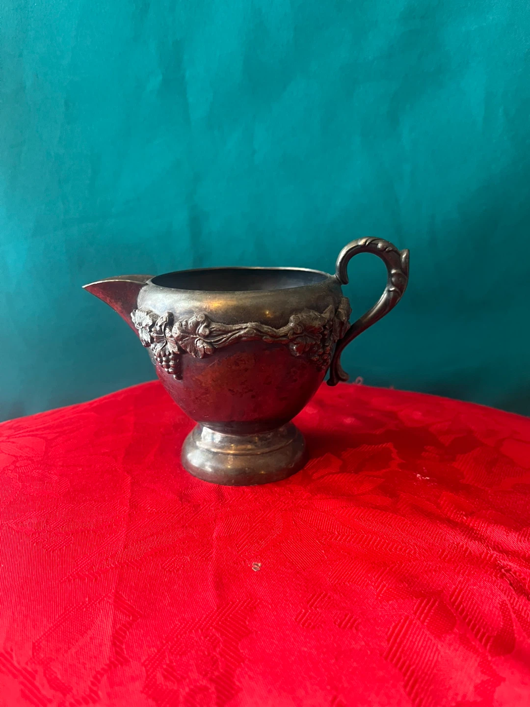 Vintage Silver Plated Copper Creamer Pitcher