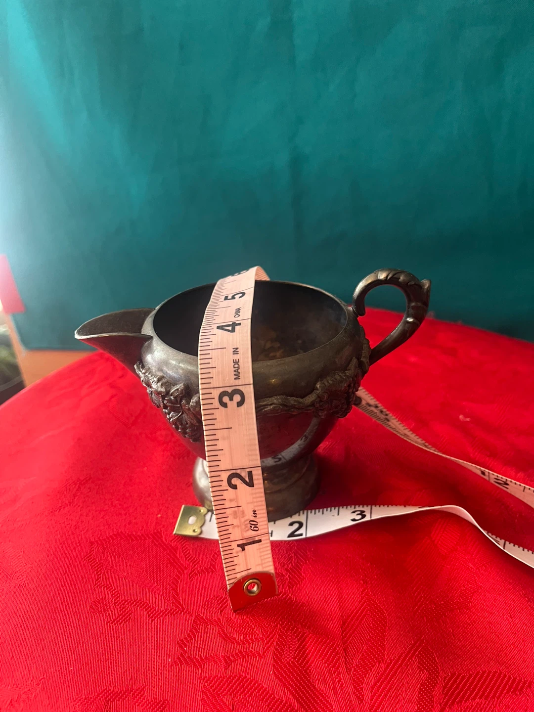Vintage Silver Plated Copper Creamer Pitcher - photo 3