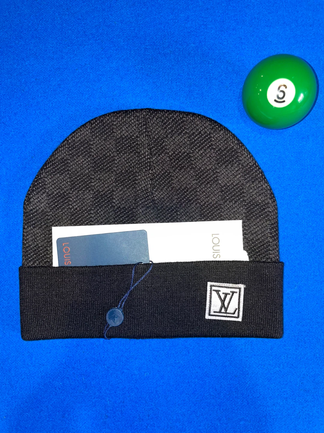 Black on Black Beanie with Purchase Receipt