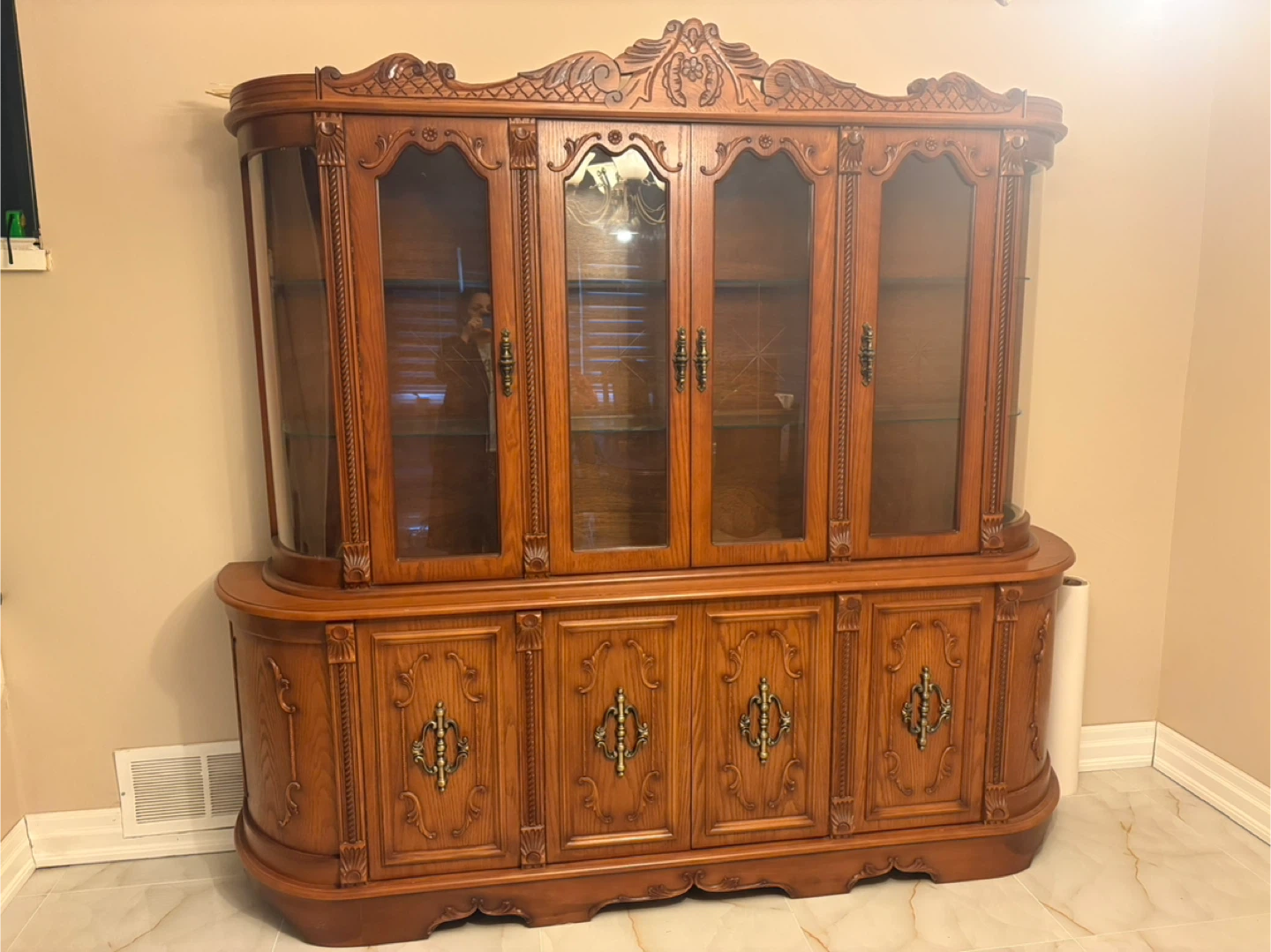 Vintage Wooden China Cabinet
