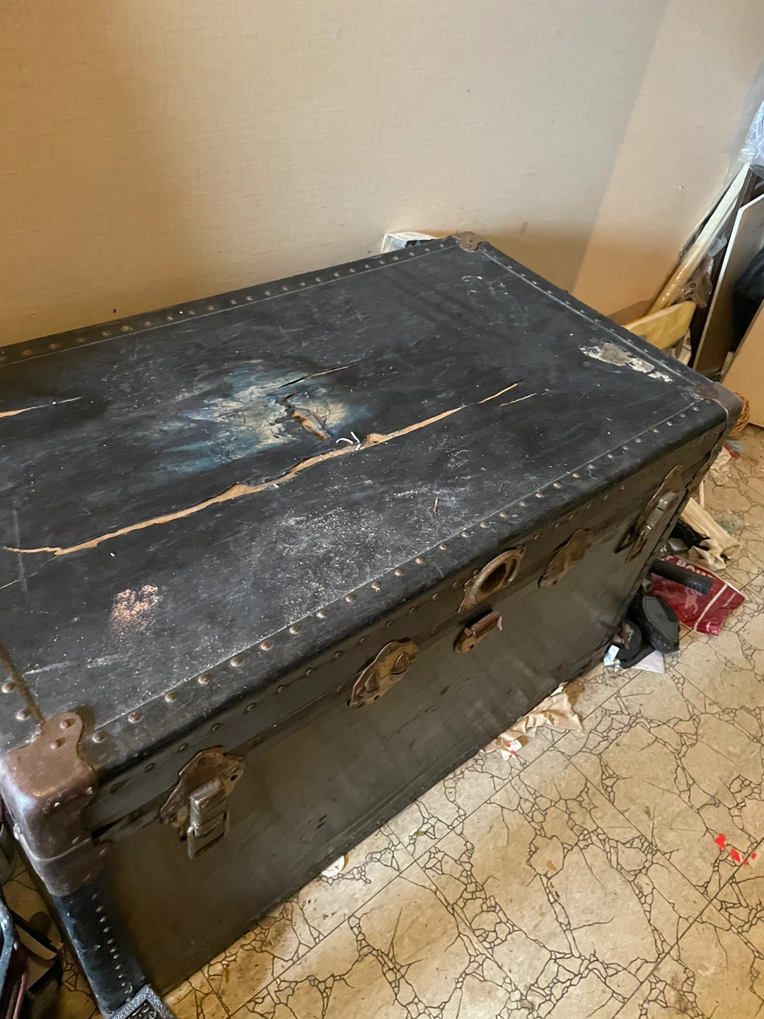 Antique steamer trunk