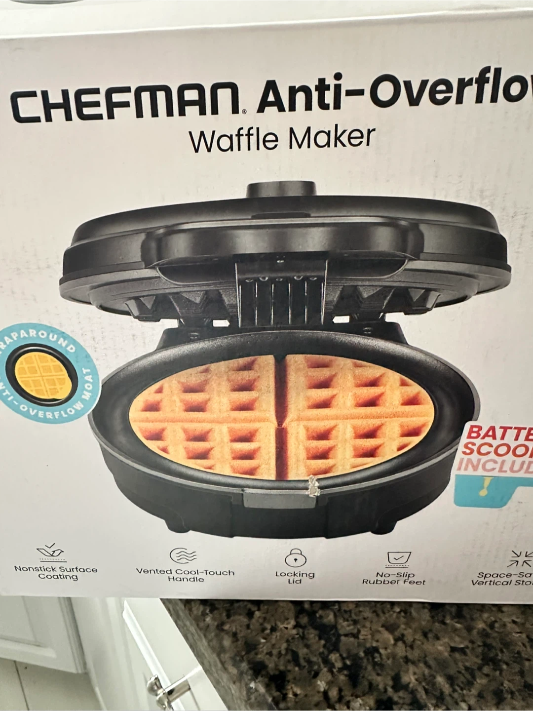 Chefman Anti-Overflow Waffle Maker
