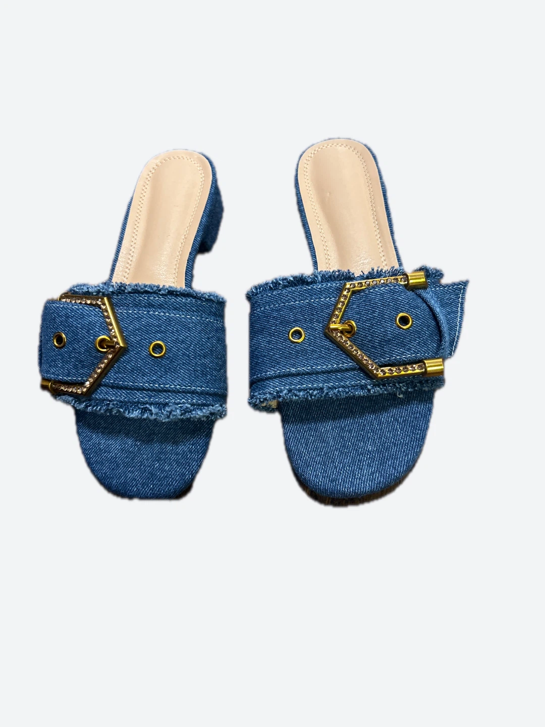 Denim Blue Heeled Sandals, Size 35