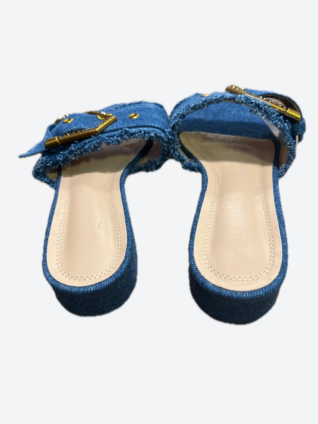 Denim Blue Heeled Sandals, Size 35 - photo 3