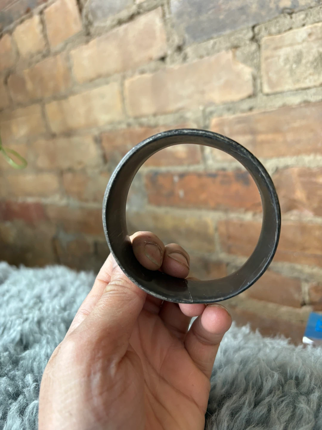Black & White Genuine Horn Bangle Bracelet - photo 3