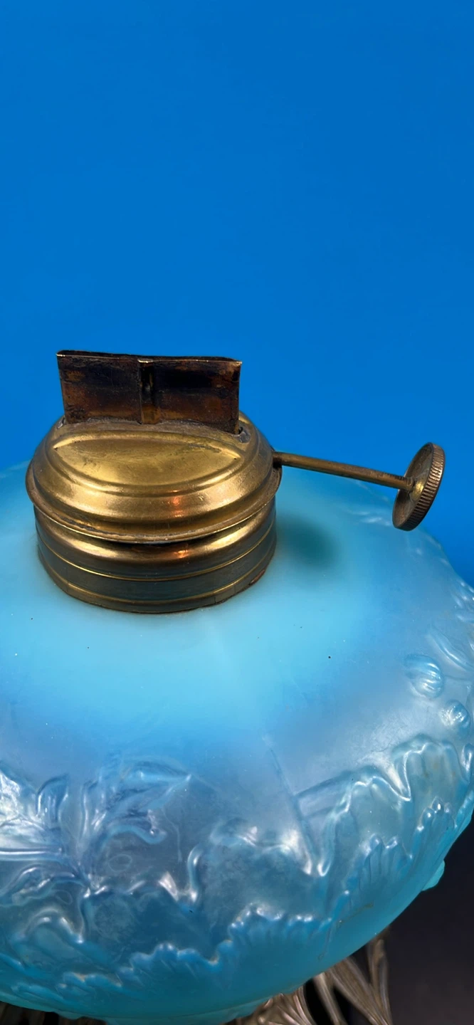 Antique Light Blue Oil Lamp - photo 5