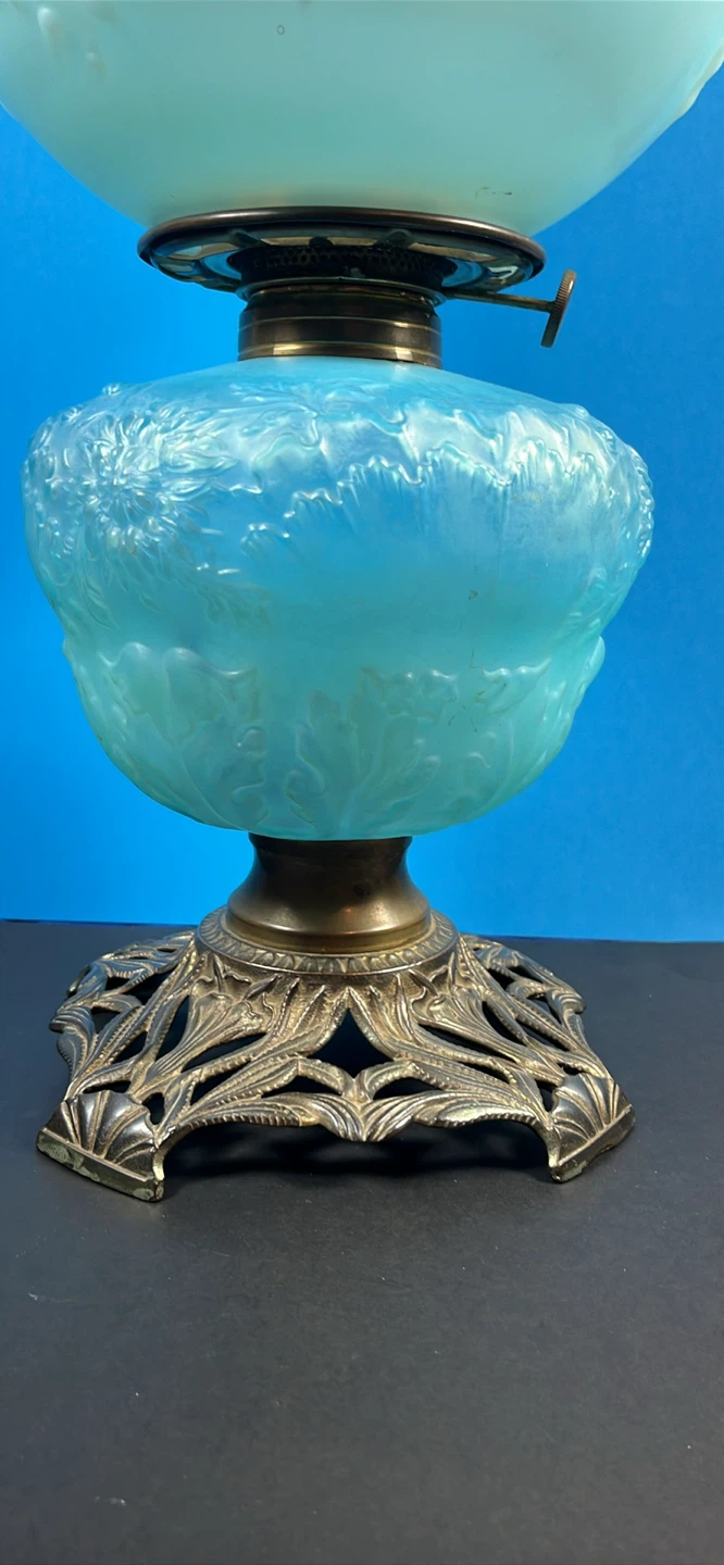Antique Light Blue Oil Lamp - photo 2