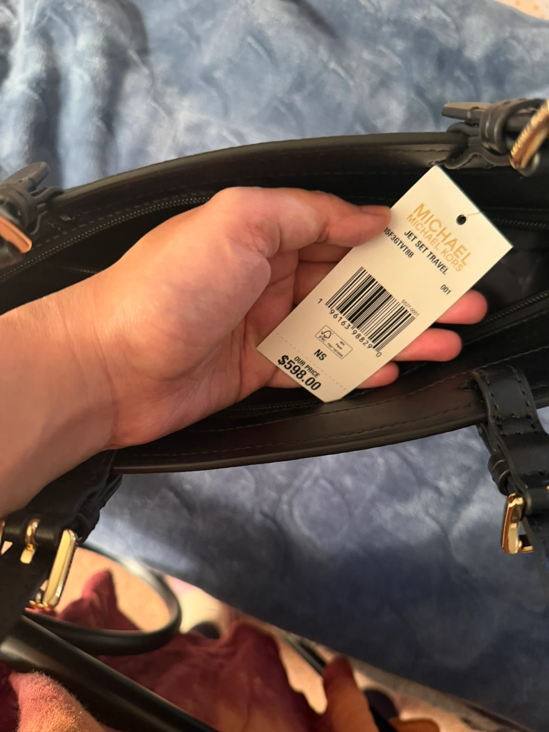 Authentic with card Michael Kors Jet Set Travel Tote - Black - photo 2