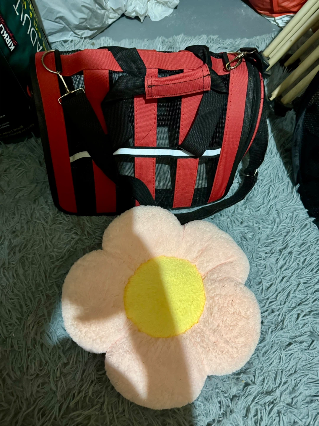 Pet Carrier & Flower Pillow