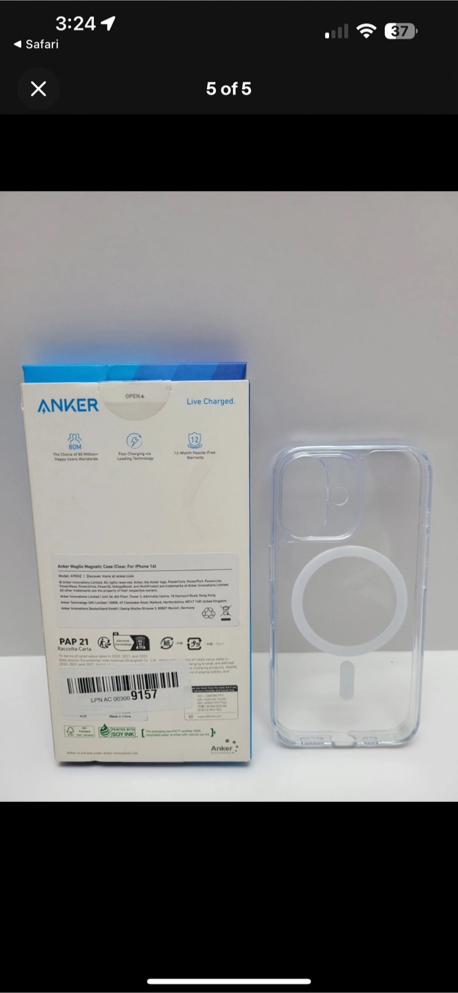 Anker MagGo Magnetic Case for iPhone 16 - Clear - photo 2