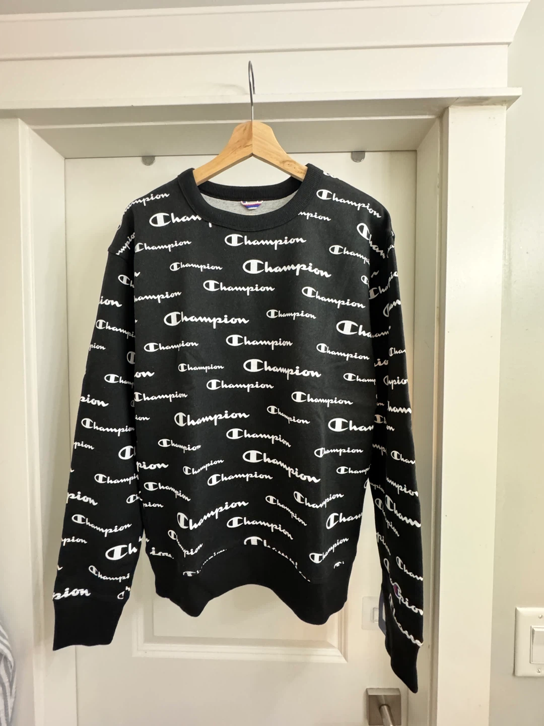 Champion All Over Print Crewneck Sweatshirt, Size S