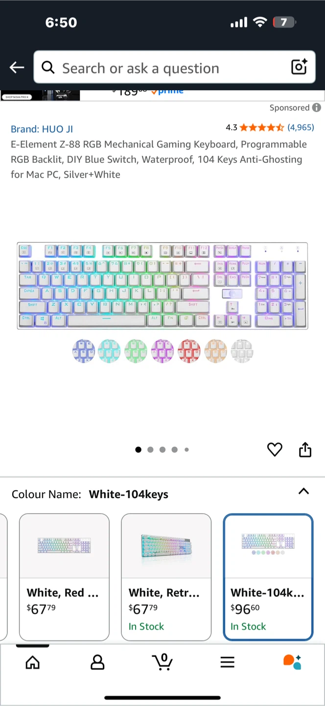 HUO JI E-Element Z-88 RGB Mechanical Gaming Keyboard