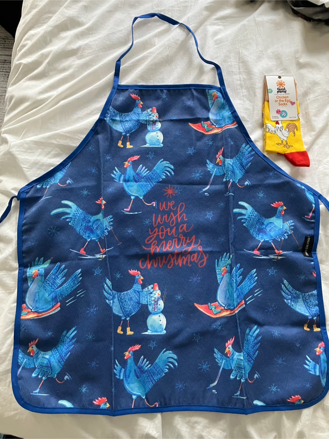 Christmas Chicken Apron and Socks - NEW