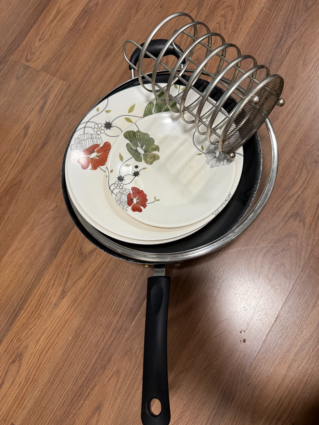 Pots, Pans, Plates, and Utensil Holder