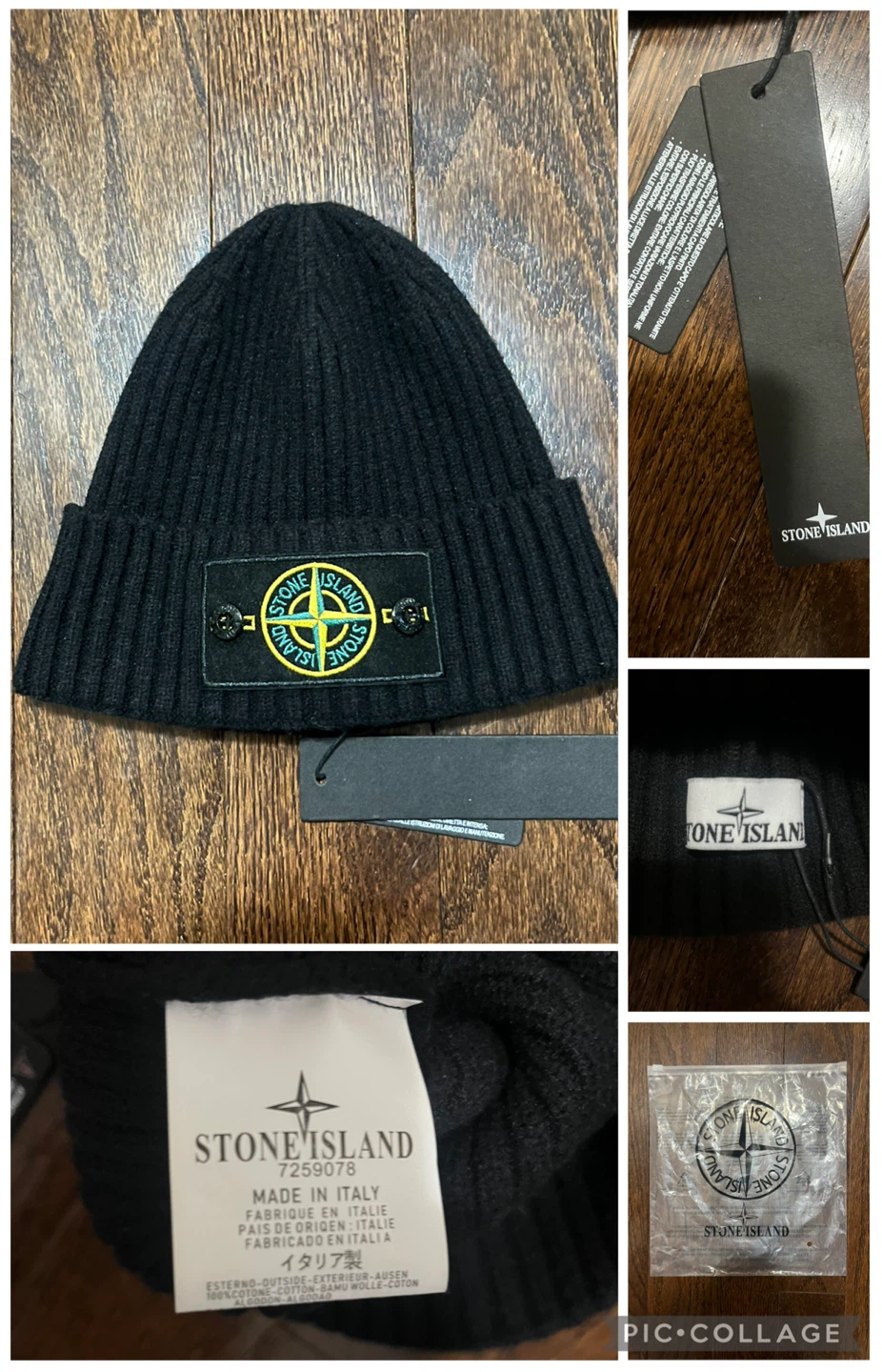 BRAND NEW Stone Island Black Beanie