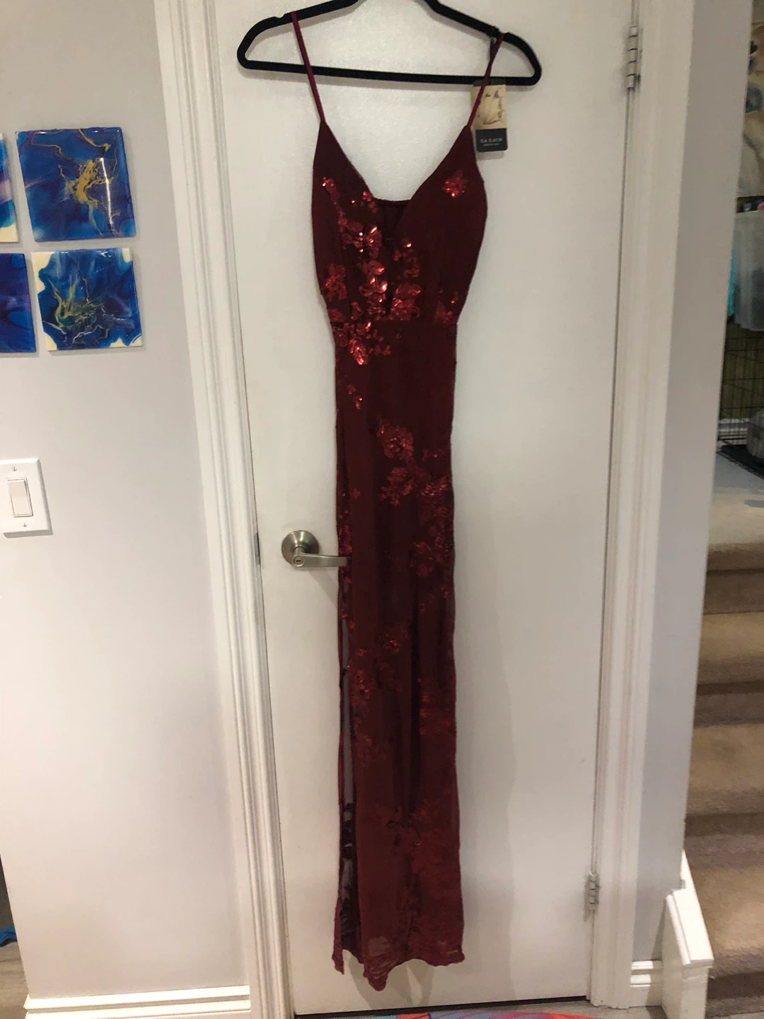 LA LACO Burgundy Sequin Dress