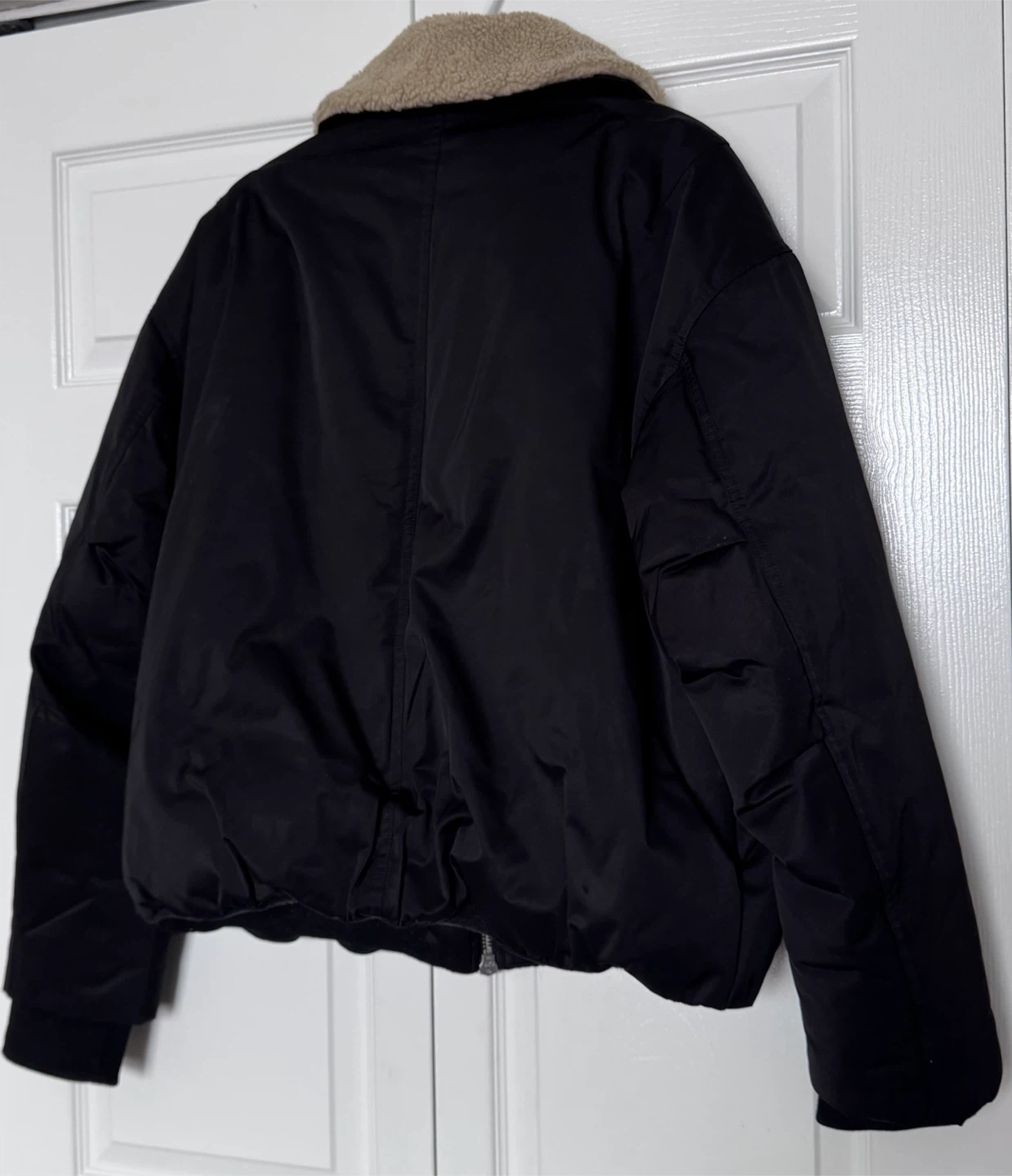Zara Black Jacket with Faux Shearling Collar - Size M - photo 2