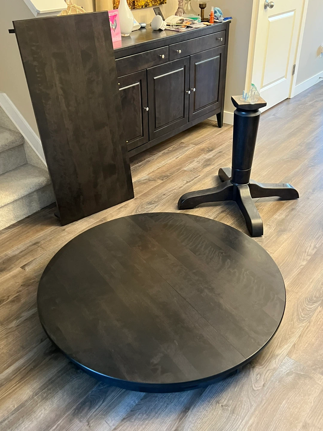 Canadel Round Dining Table - Dark Wood