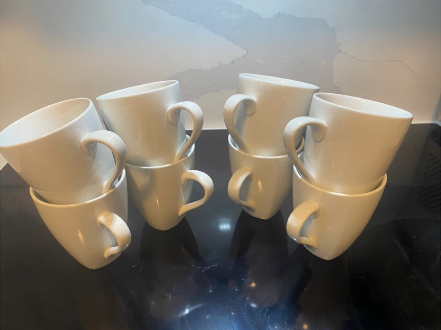 Set of 8 White Coffee Mugs - photo 3