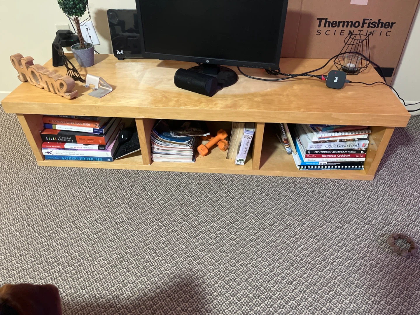 Light Brown Wooden TV Stand