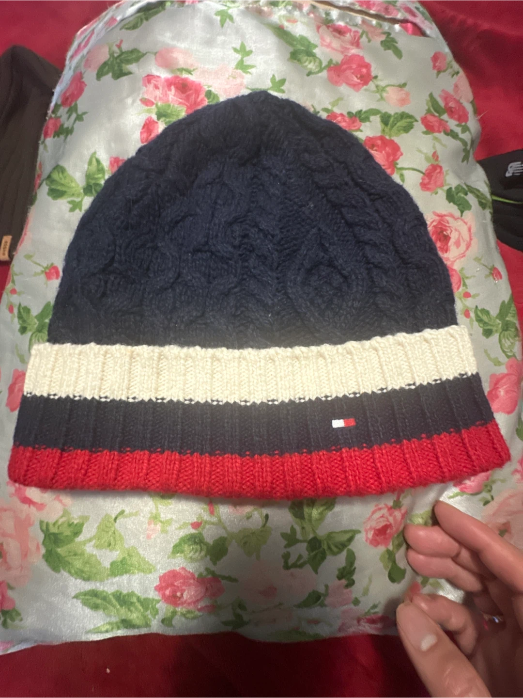 Tommy Hilfiger Beanie - Navy, Red, White