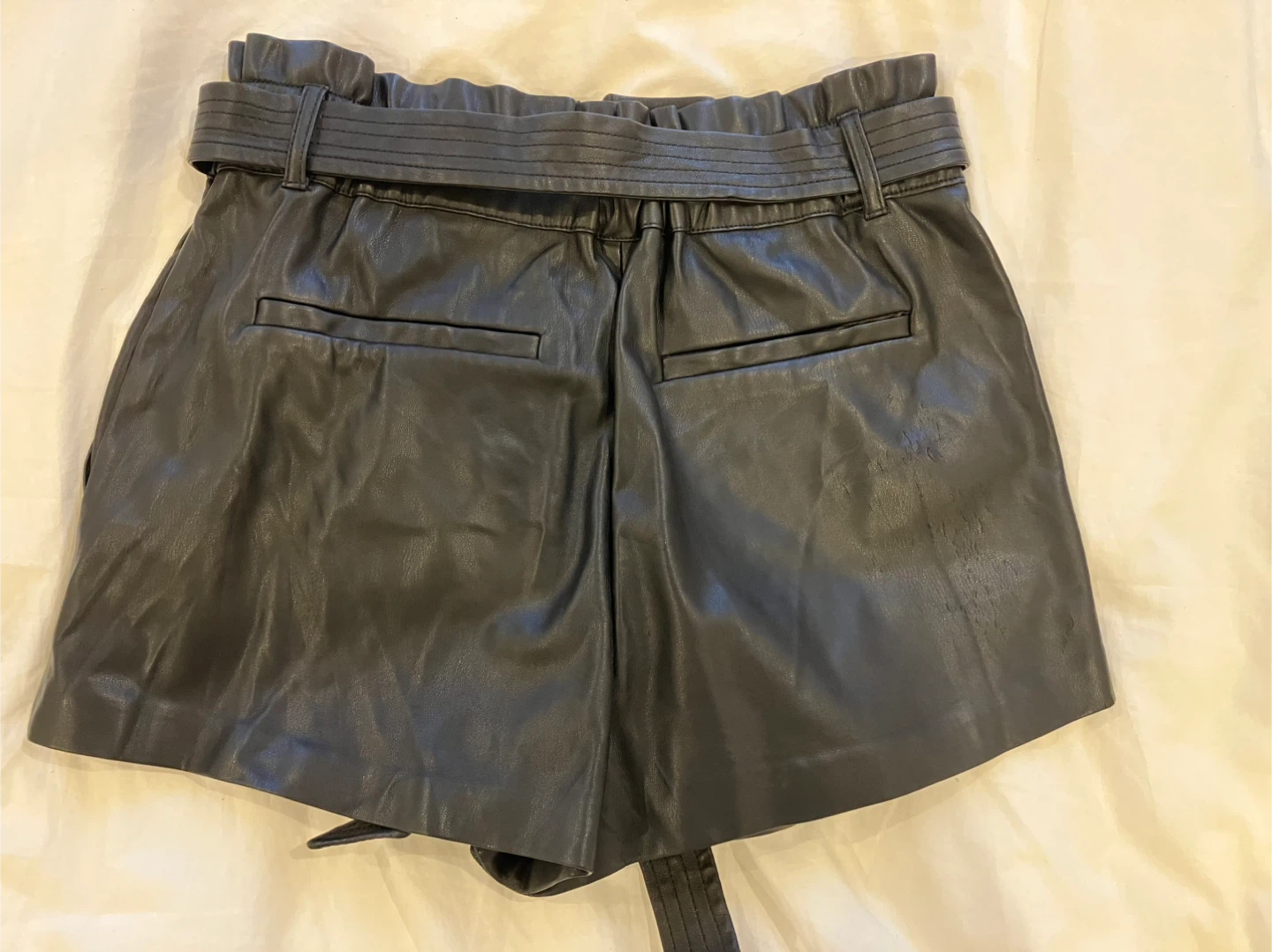 Zara Black Faux Leather Shorts - Size S - photo 4
