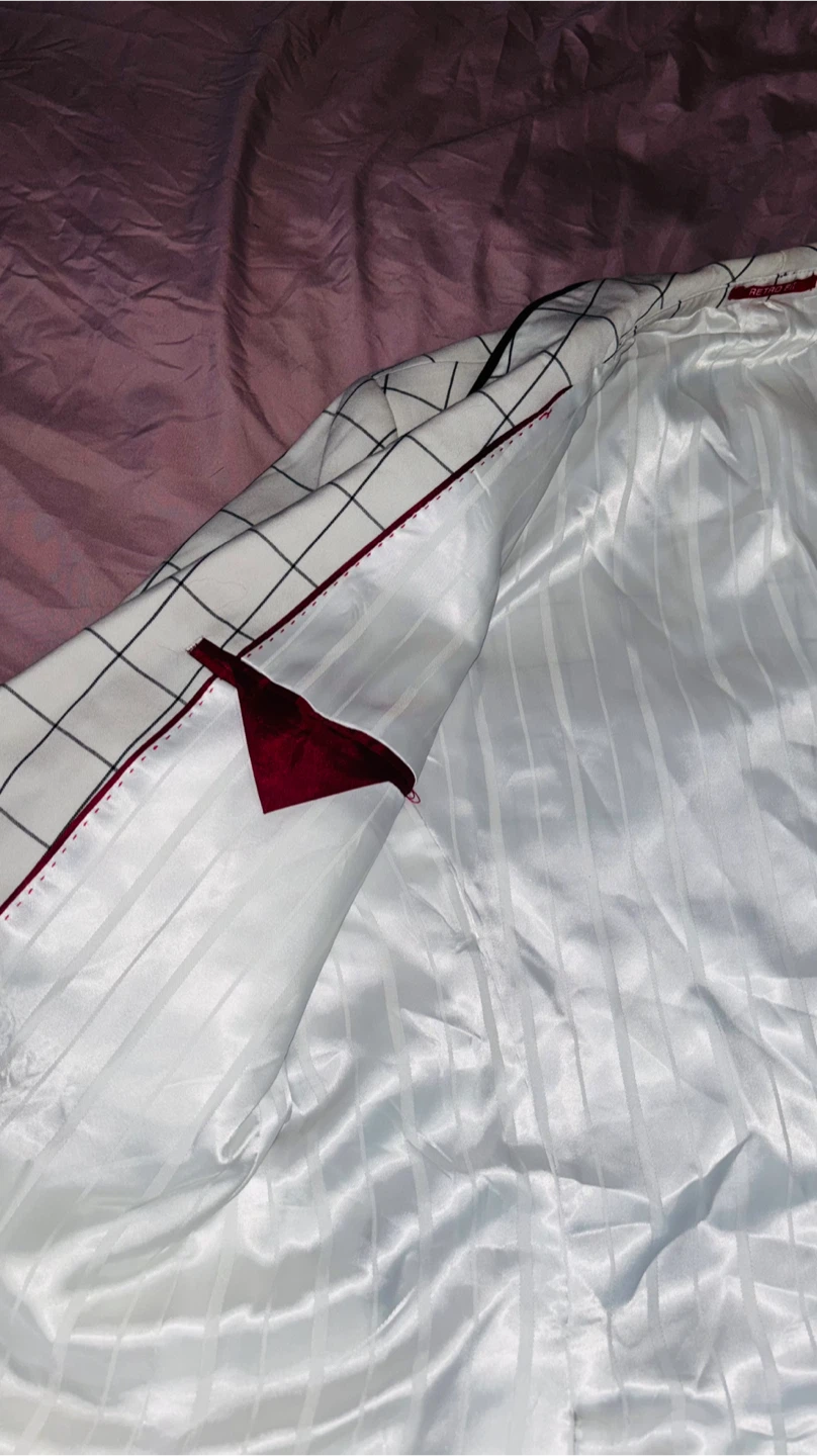 Wall Street White Grid Pattern Blazer - photo 3