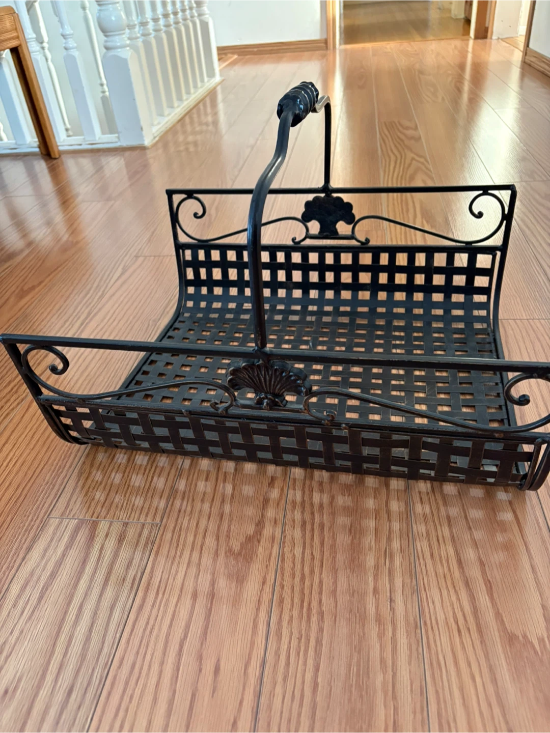 Black Metal Basket with Handle - photo 3