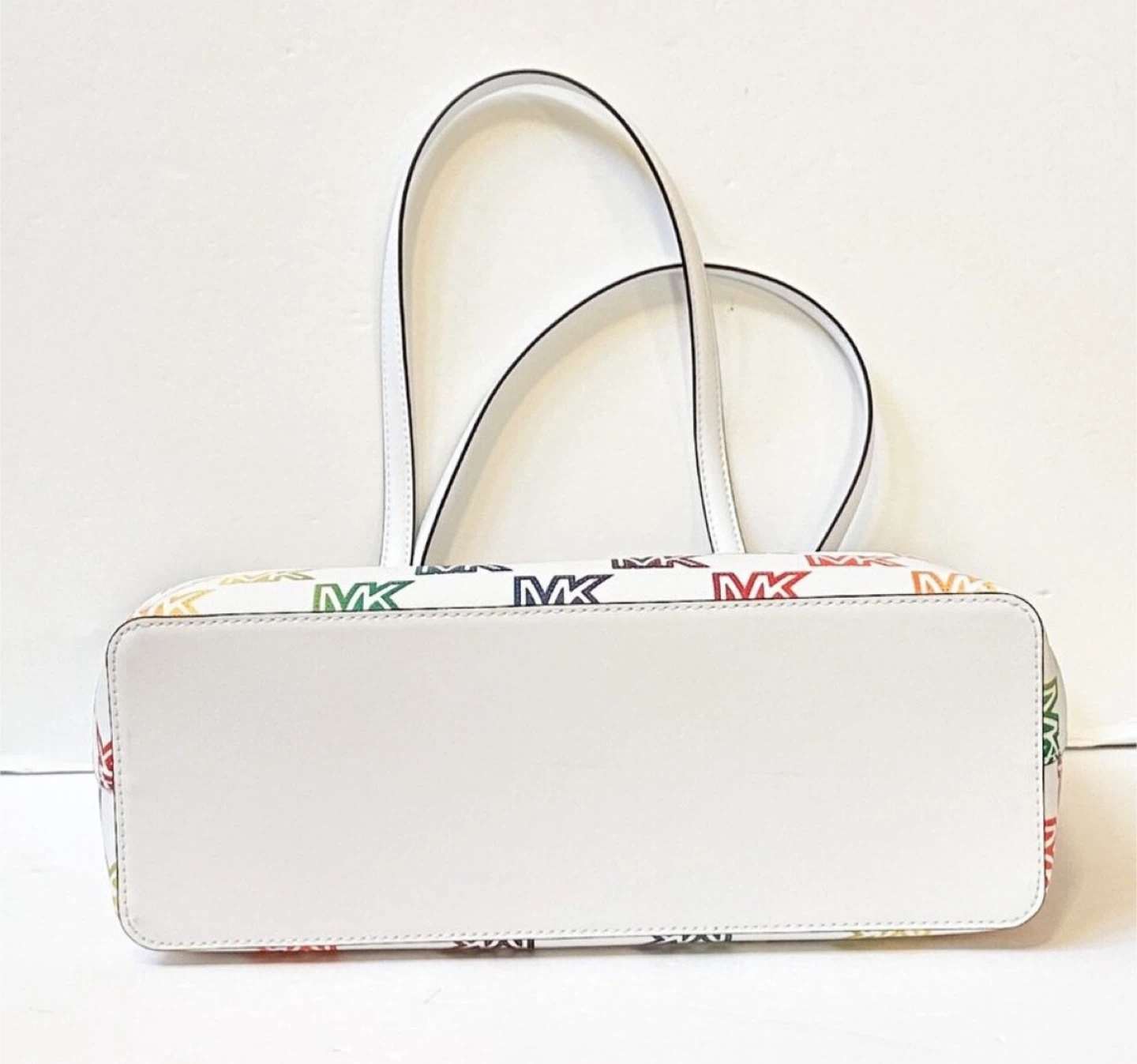Michael Kors Tote Bag - White with Rainbow MK Logo - photo 3